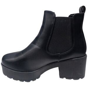 Coolway Irby Platform Chunky Chelsea Boots Black Women's size 9 40